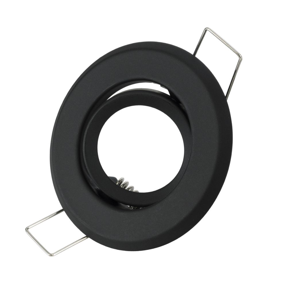GLOBOSTAR® ORO 77801 Χωνευτή Κινούμενη Βάση για Σποτ MR11 με Ντουί GU10/GU5.3 IP20 - Μαύρο Ματ - Μ7 x Π7 x Υ2.1cm / Q5.5cm