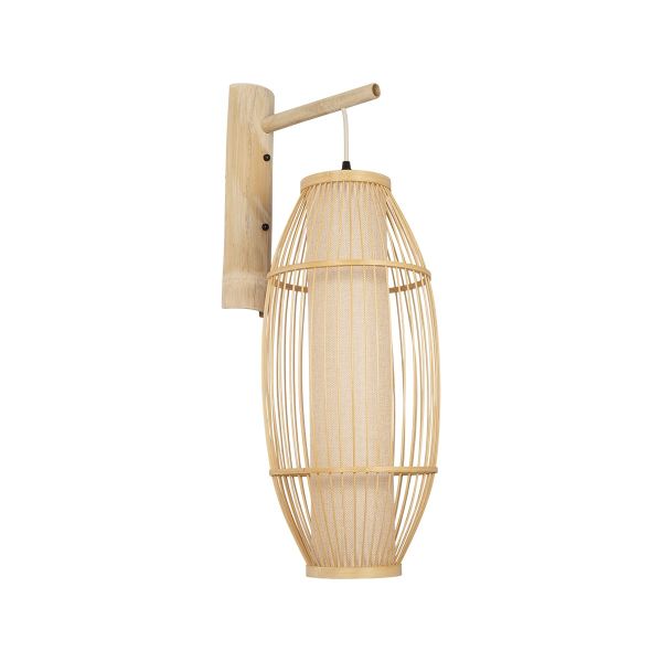 GLOBOSTAR® TULUM 01973 Boho Φωτιστικό Τοίχου - Απλίκα με Ντουί 1 x E27 AC 220-240V IP20 - Μπεζ - Μ25 x Π33 x Υ73cm