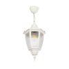 GLOBOSTAR® ENGLAND 202-0014 Vintage Κρεμαστό Φωτιστικό Οροφής με Ντουί 1 x E27 AC 220-240V IP44 - Λευκό - Μ20 x Π20 x Υ35cm