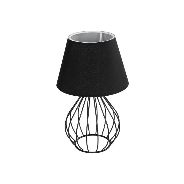 GLOBOSTAR® CLASS 204-0080 Μοντέρνο Επιτραπέζιο Φωτιστικό Πορτατίφ με Ντουί 1 x E27 AC 220-240V IP20 - Μαύρο & Μπεζ - Μ22 x Π22 x Υ36cm