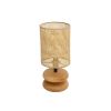 GLOBOSTAR® KLOO 204-0143 Boho Επιτραπέζιο Φωτιστικό Πορτατίφ με Ντουί 1 x E14 AC 220-240V IP20 - Καφέ & Μπεζ - Μ15 x Π15 x Υ35cm