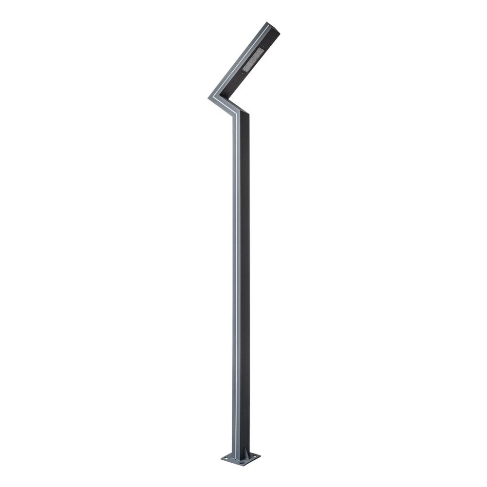 GLOBOSTAR® ZAPOPAN 90838 Φωτιστικό Urban Πλατείας/Πάρκου LED 30W 4080lm 120° AC 220-240V Αδιάβροχο IP65 Φυσικό Λευκό 5000K - Lumileds SMD Chip & Mean Well TÜV Driver - Γκρι Ανθρακί Ματ - Μ75 x Π14 x Υ360cm - 5 Χρόνια Εγγύηση