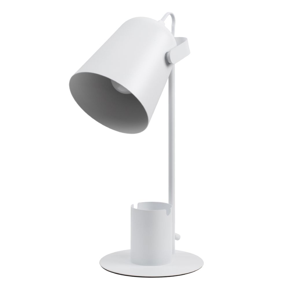 GLOBOSTAR® PENCASE 61564 Μοντέρνο Επιτραπέζιο Φωτιστικό Πορτατίφ με Ντουί 1 x E27 AC 220-240V IP20 - Λευκό - Μ12 x Π15 x Υ38cm