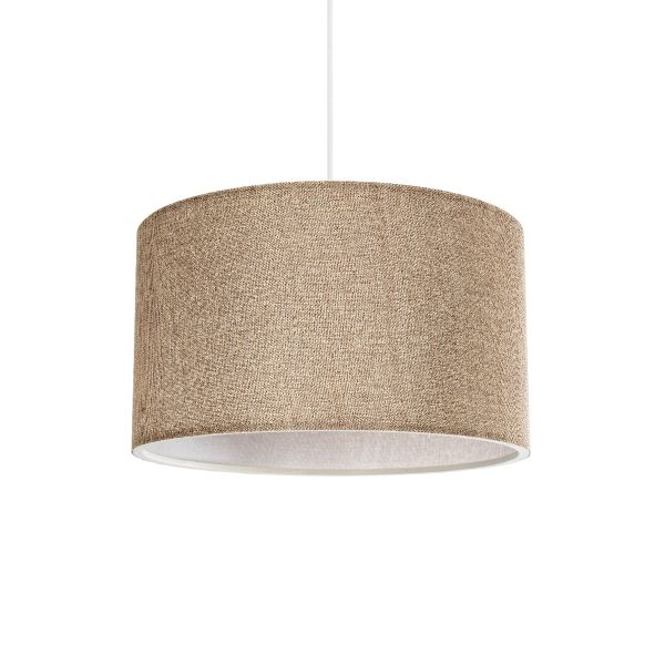 GLOBOSTAR® LOFTY 204-0090 Μοντέρνο Κρεμαστό Φωτιστικό Οροφής με Ντουί 1 x E27 AC 220-240V IP20 - Μπεζ - Μ37 x Π37 x Υ21cm