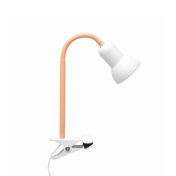 GloboStar® TAVOLO 204-0151 Παιδικό Eπιτραπέζιο Φωτιστικό Μονόφωτο 1 x E14 IP20 Πορτοκαλί & Λευκό - Μ11 x Π9 x Υ35cm