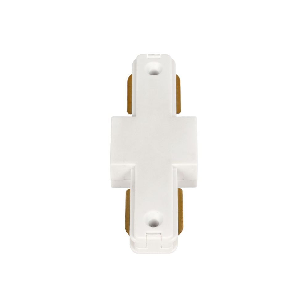 GLOBOSTAR® EUROTRACK-1PH 60904 Μονοφασικός Σύνδεσμος Ι Επέκτασης Ράγας 2 Καλωδίων 1L+1N για Σύστημα Ράγας Eurotrack-1PH AC 220-240V IP20 - Λευκό Ματ - Μ9.3 x Π3.5 x Υ1.6cm
