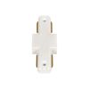 GLOBOSTAR® EUROTRACK-1PH 60904 Μονοφασικός Σύνδεσμος Ι Επέκτασης Ράγας 2 Καλωδίων 1L+1N για Σύστημα Ράγας Eurotrack-1PH AC 220-240V IP20 - Λευκό Ματ - Μ9.3 x Π3.5 x Υ1.6cm