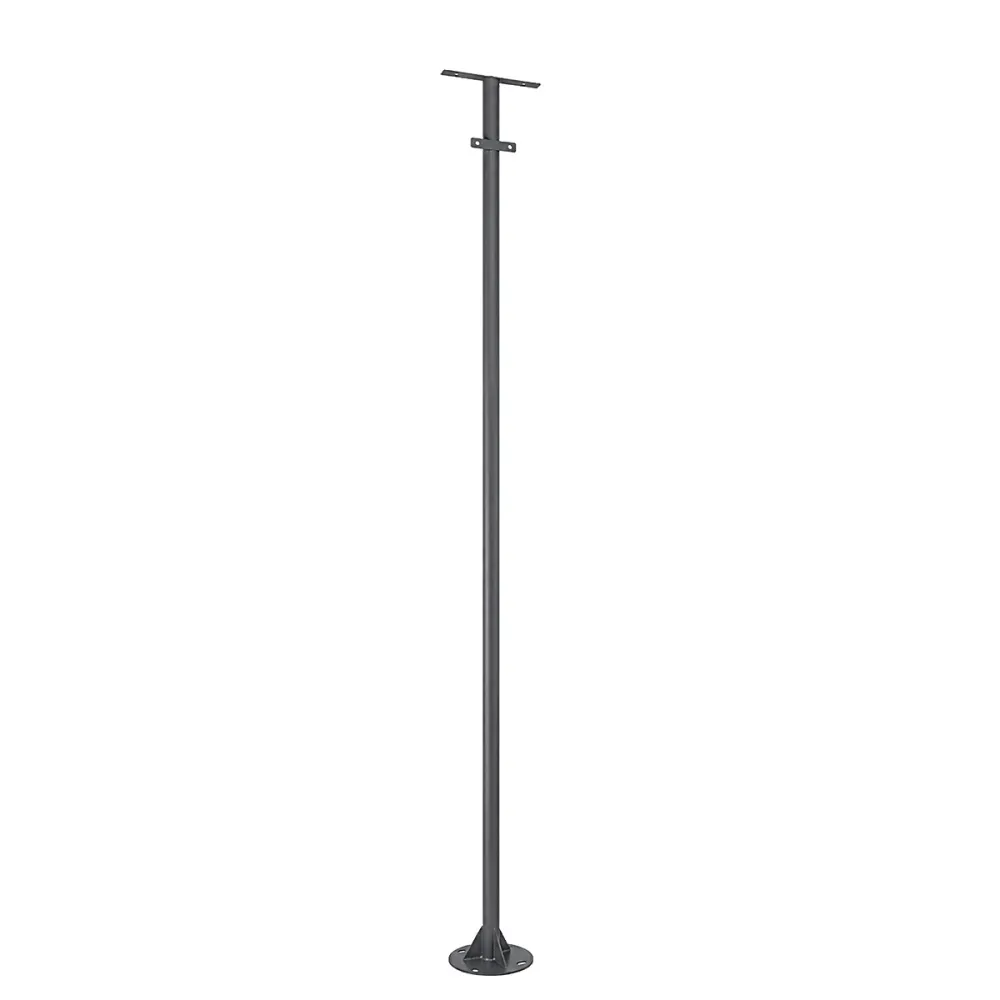 GLOBOSTAR® HELIOS-280 GLB-000-0003 Μεταλλικός Γαλβανισμένος Στύλος Φωτισμού για Φωτοβολταϊκό Προβολέα Εξωτερικού Χώρου - RAL 7016 Γκρι Ανθρακί - Μ35 × Π25 × Υ280cm