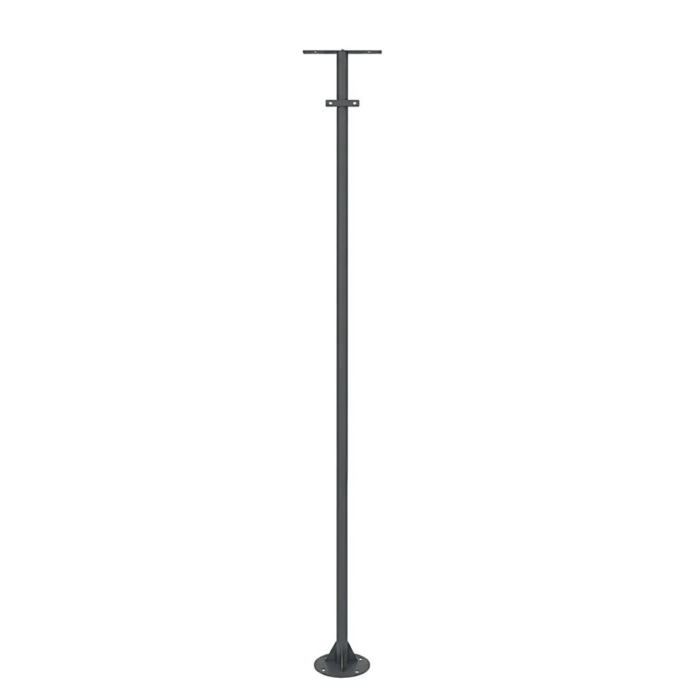 GLOBOSTAR® HELIOS-280 GLB-000-0003 Μεταλλικός Γαλβανισμένος Στύλος Φωτισμού για Φωτοβολταϊκό Προβολέα Εξωτερικού Χώρου - RAL 7016 Γκρι Ανθρακί - Μ35 × Π25 × Υ280cm
