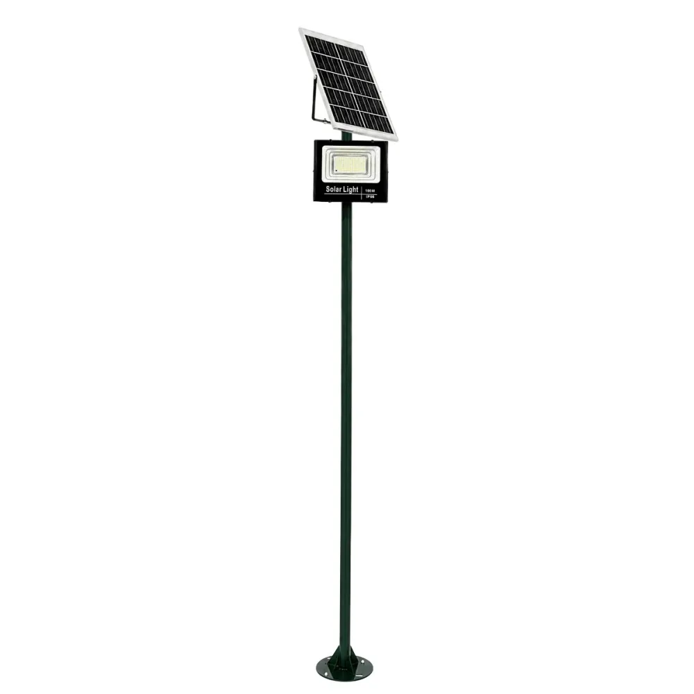 GLOBOSTAR® HELIOS-280 GLB-000-0006 Μεταλλικός Γαλβανισμένος Στύλος Φωτισμού για Φωτοβολταϊκό Προβολέα Εξωτερικού Χώρου - RAL 6009 Κυπαρίσσι Ματ - Μ35 × Π25 × Υ280cm