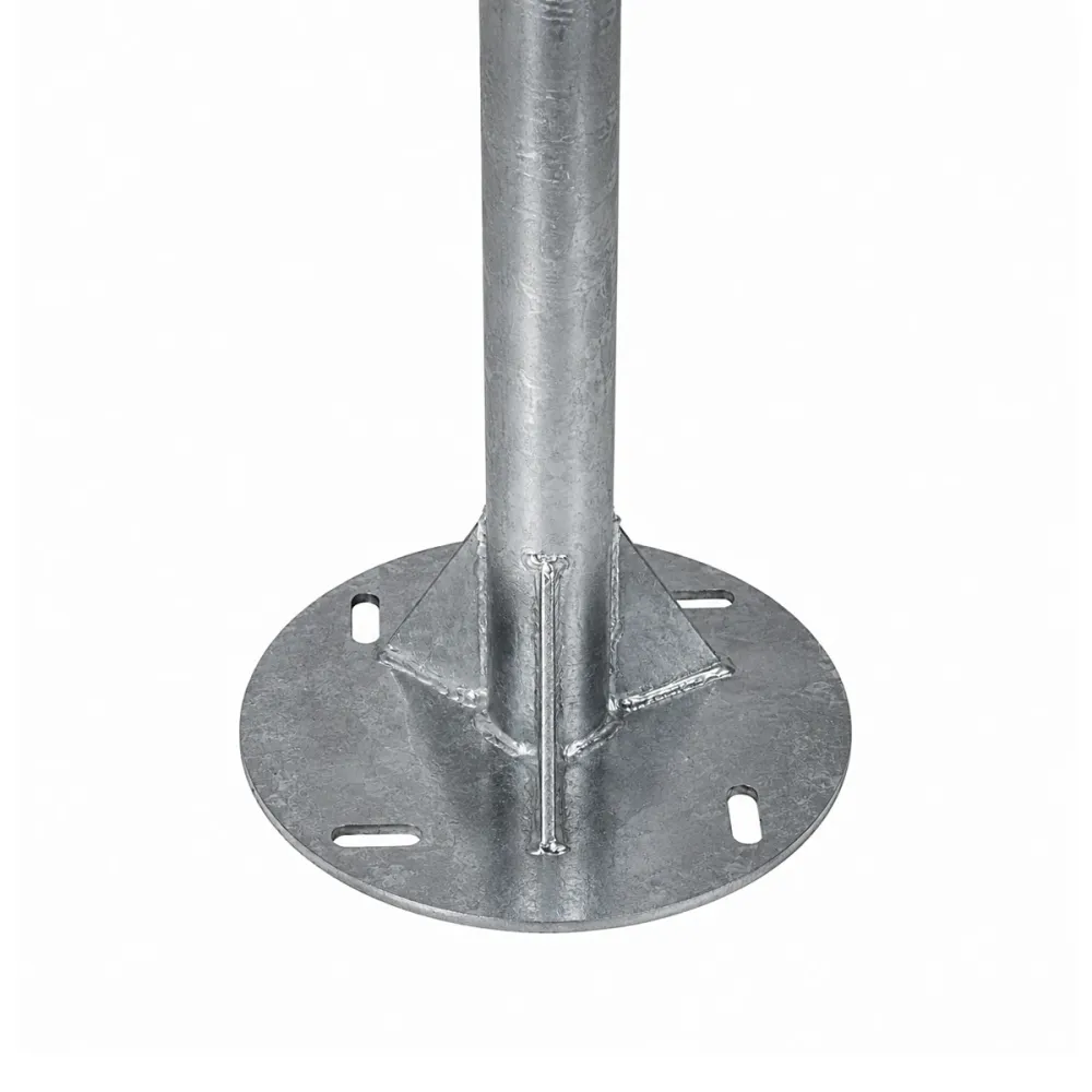 GLOBOSTAR® URBANO-280 GLB-000-0007 Μεταλλικός Γαλβανισμένος Στύλος Φωτισμού για Φωτοβολταϊκό Φωτιστικό Δρόμου Εξωτερικού Χώρου - Ασημί Γαλβανιζέ - Μ84 x Π25 x Υ280cm