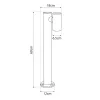 GLOBOSTAR® STEM GLB-103-0012 Φωτιστικό Κολωνάκι Κήπου LED 12W 1080lm 60° AC 220-240V Αδιάβροχο IP65 Θερμό Λευκό 2700K - Sanan SMD Chip - Μαύρο Ματ - Μ12 x Π18 x Υ60cm - 3 Χρόνια Εγγύηση