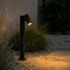 GLOBOSTAR® STEM GLB-103-0012 Φωτιστικό Κολωνάκι Κήπου LED 12W 1080lm 60° AC 220-240V Αδιάβροχο IP65 Θερμό Λευκό 2700K - Sanan SMD Chip - Μαύρο Ματ - Μ12 x Π18 x Υ60cm - 3 Χρόνια Εγγύηση