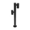 GLOBOSTAR® STEM GLB-103-0013 Φωτιστικό Κολωνάκι Κήπου LED 24W 2160lm 60° AC 220-240V Αδιάβροχο IP65 Θερμό Λευκό 2700K - Sanan SMD Chip - Μαύρο Ματ - Μ12 x Π25 x Υ80cm - 3 Χρόνια Εγγύηση