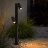 GLOBOSTAR® STEM GLB-103-0013 Φωτιστικό Κολωνάκι Κήπου LED 24W 2160lm 60° AC 220-240V Αδιάβροχο IP65 Θερμό Λευκό 2700K - Sanan SMD Chip - Μαύρο Ματ - Μ12 x Π25 x Υ80cm - 3 Χρόνια Εγγύηση
