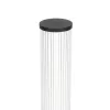 GLOBOSTAR® CYLIS GLB-103-0014 Φωτιστικό Κολωνάκι Κήπου LED 15W 1350lm 360° AC 220-240V Αδιάβροχο IP65 Θερμό Λευκό 2700K - Sanan SMD Chip - Μαύρο Ματ - Μ13 x Π13 x Υ80cm - 3 Χρόνια Εγγύηση