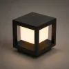 GLOBOSTAR® PRISM GLB-103-0017 Φωτιστικό Κολωνάκι Κήπου LED 10W 900lm 90° AC 220-240V Αδιάβροχο IP65 Θερμό Λευκό 2700K - Sanan SMD Chip - Μαύρο Ματ - Μ15 x Π15 x Υ16cm - 3 Χρόνια Εγγύηση