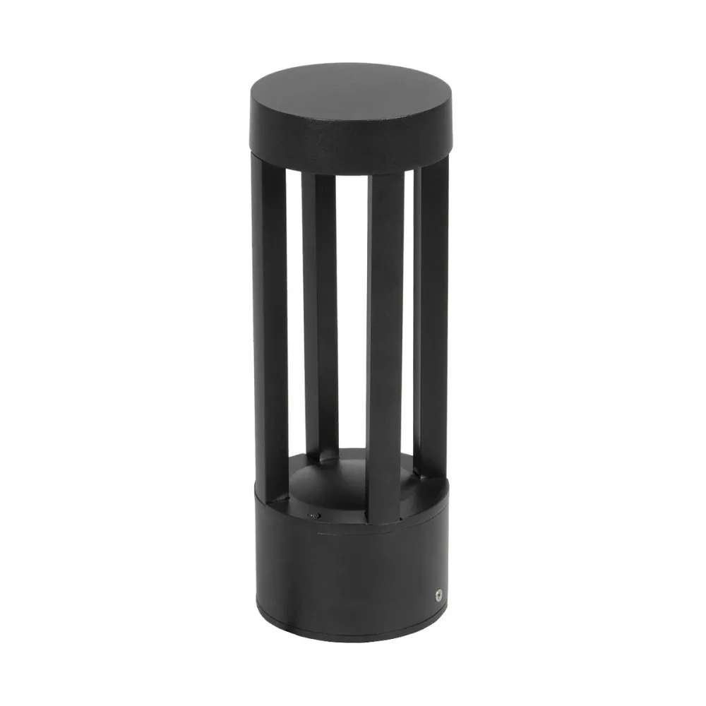 GLOBOSTAR® PRISM GLB-103-0018 Φωτιστικό Κολωνάκι Κήπου LED 8W 720lm 90° AC 220-240V Αδιάβροχο IP65 Θερμό Λευκό 2700K - Sanan SMD Chip - Μαύρο Ματ - Μ10.5 x Π10.5 x Υ30cm - 3 Χρόνια Εγγύηση