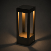 GLOBOSTAR® PRISM GLB-103-0019 Φωτιστικό Κολωνάκι Κήπου LED 8W 720lm 90° AC 220-240V Αδιάβροχο IP65 Θερμό Λευκό 2700K - Sanan SMD Chip - Μαύρο Ματ - Μ11 x Π11 x Υ30cm - 3 Χρόνια Εγγύηση