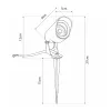 GLOBOSTAR® TREKO GLB-103-0026 Φωτιστικό Σποτ για Φυτά - Δέντρα με Βάση Κήπου / Καρφωτό LED 3W 270lm 5° DC 24V Αδιάβροχο IP65 Θερμό Λευκό 2700K - Sanan SMD Chip - Γκρι Ανθρακί Ματ - Μ5 x Π5 x Υ12cm - 3 Χρόνια Εγγύηση