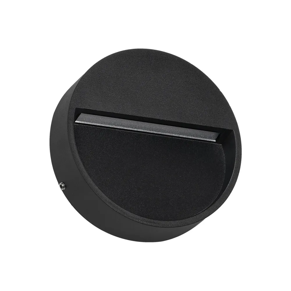 GLOBOSTAR® STEPINI GLB-103-0034 Φωτιστικό Σκαλοπατιού / Διαδρόμου LED 3W 270lm 45° AC 220-240V Αδιάβροχο IP65 Θερμό Λευκό 2700K - Sanan SMD Chip - Μαύρο Ματ - Μ12 x Π3 x Υ12cm - 3 Χρόνια Εγγύηση