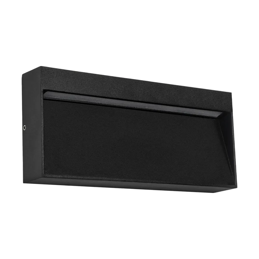 GLOBOSTAR® STEPINI GLB-103-0036 Φωτιστικό Σκαλοπατιού / Διαδρόμου LED 9W 810lm 45° AC 220-240V Αδιάβροχο IP65 Θερμό Λευκό 2700K - Sanan SMD Chip - Μαύρο Ματ - Μ20 x Π3 x Υ9cm - 3 Χρόνια Εγγύηση