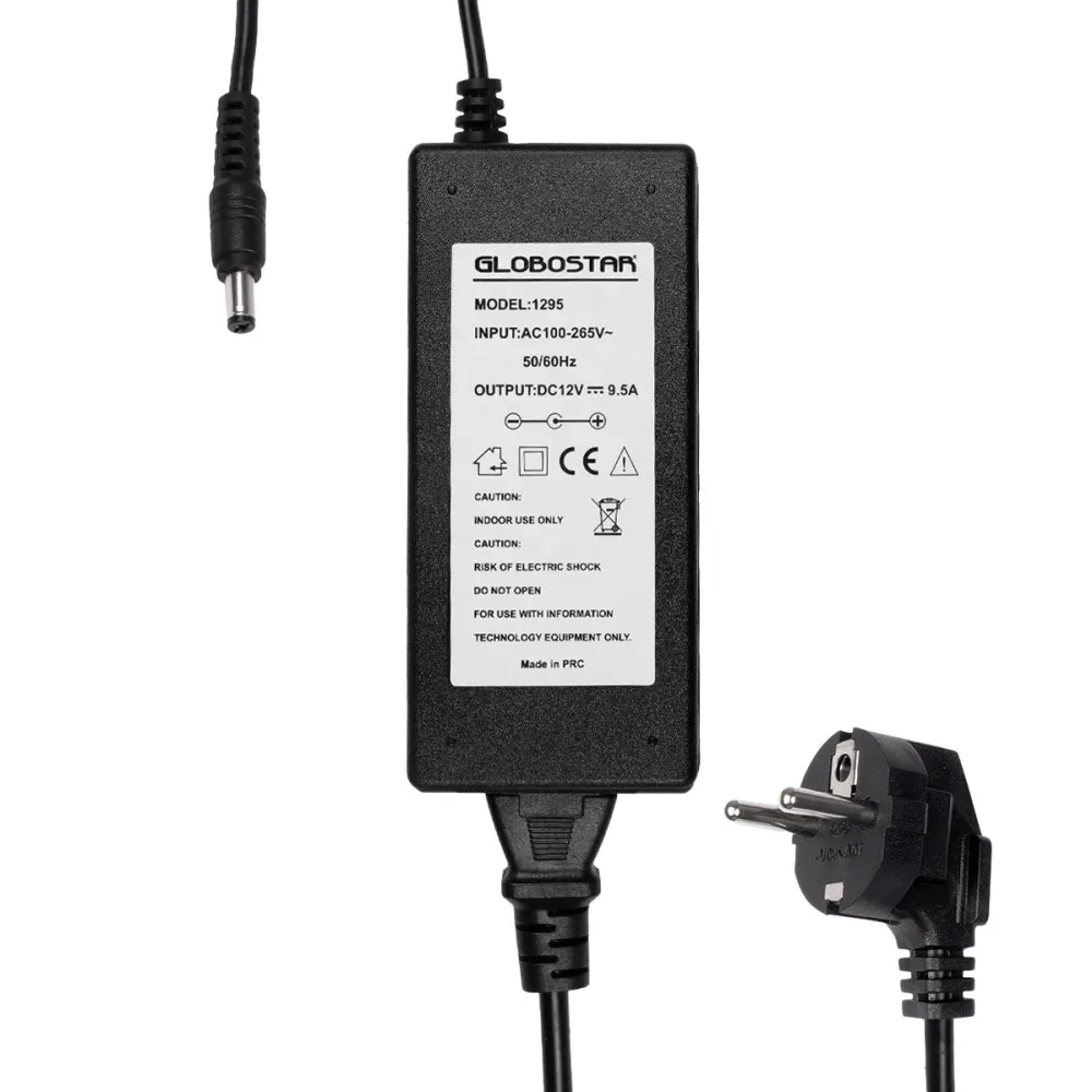 GLOBOSTAR® VOLTIX GLB-107-0004 Τροφοδοτικό/Μετασχηματιστής Class II SELV 120W 9.5A AC 220-240V σε DC 12V IP20 - Μαύρο Ματ - Μ14.2 x Π6.5 x Υ3.7cm - 3 Χρόνια Εγγύηση