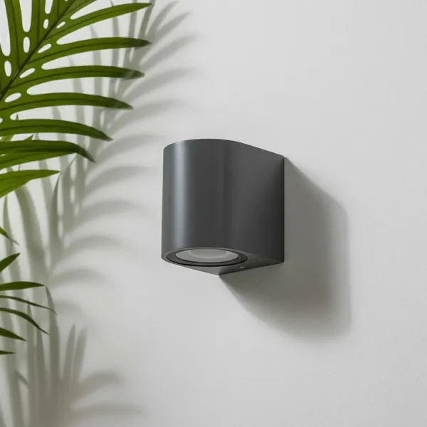 kelvo® MURANO KLV-101-0013 Φωτιστικό Τοίχου / Απλίκα για Λάμπα MR16 με Ντουί GU10 AC 220-240V Αδιάβροχο IP65 - Γκρι Ανθρακί Ματ - Μ8 x Π8 x Υ7cm