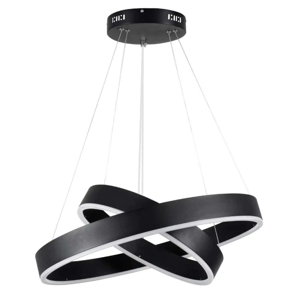 kelvo® VENOM KLV-101-0196-V2 Κρεμαστό Φωτιστικό Οροφής LED 75W 7500lm 120° AC 220-240V IP20 Ρυθμιζόμενο Λευκό CCT με Χειριστήριο από 2700K έως 6000K Dimmable - Lumileds SMD Chip - Μαύρο Ματ - Μ60 x Π60 x Υ40cm - 3 Χρόνια Εγγύηση
