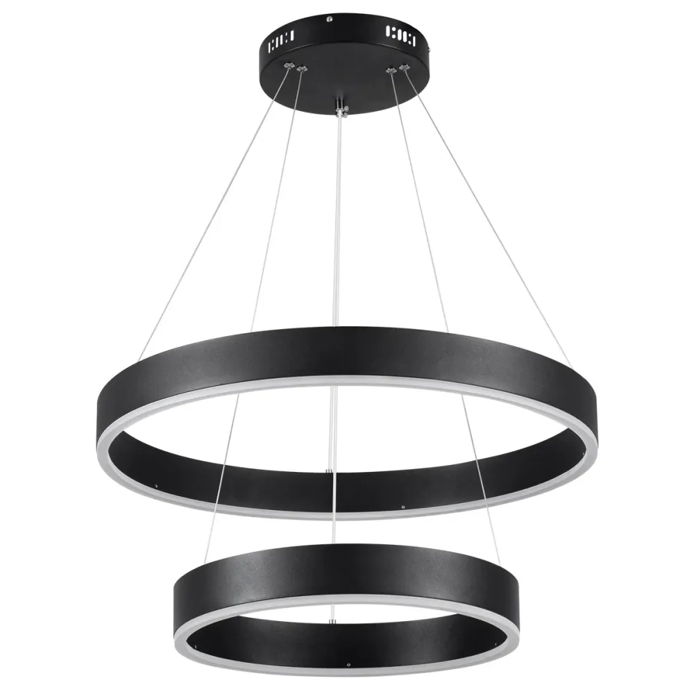 kelvo® VENOM KLV-101-0196-V2 Κρεμαστό Φωτιστικό Οροφής LED 75W 7500lm 120° AC 220-240V IP20 Ρυθμιζόμενο Λευκό CCT με Χειριστήριο από 2700K έως 6000K Dimmable - Lumileds SMD Chip - Μαύρο Ματ - Μ60 x Π60 x Υ40cm - 3 Χρόνια Εγγύηση