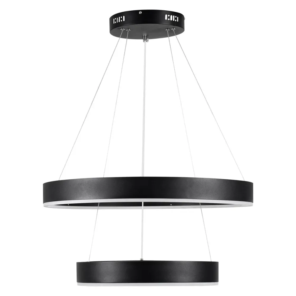 kelvo® VENOM KLV-101-0196-V2 Κρεμαστό Φωτιστικό Οροφής LED 75W 7500lm 120° AC 220-240V IP20 Ρυθμιζόμενο Λευκό CCT με Χειριστήριο από 2700K έως 6000K Dimmable - Lumileds SMD Chip - Μαύρο Ματ - Μ60 x Π60 x Υ40cm - 3 Χρόνια Εγγύηση