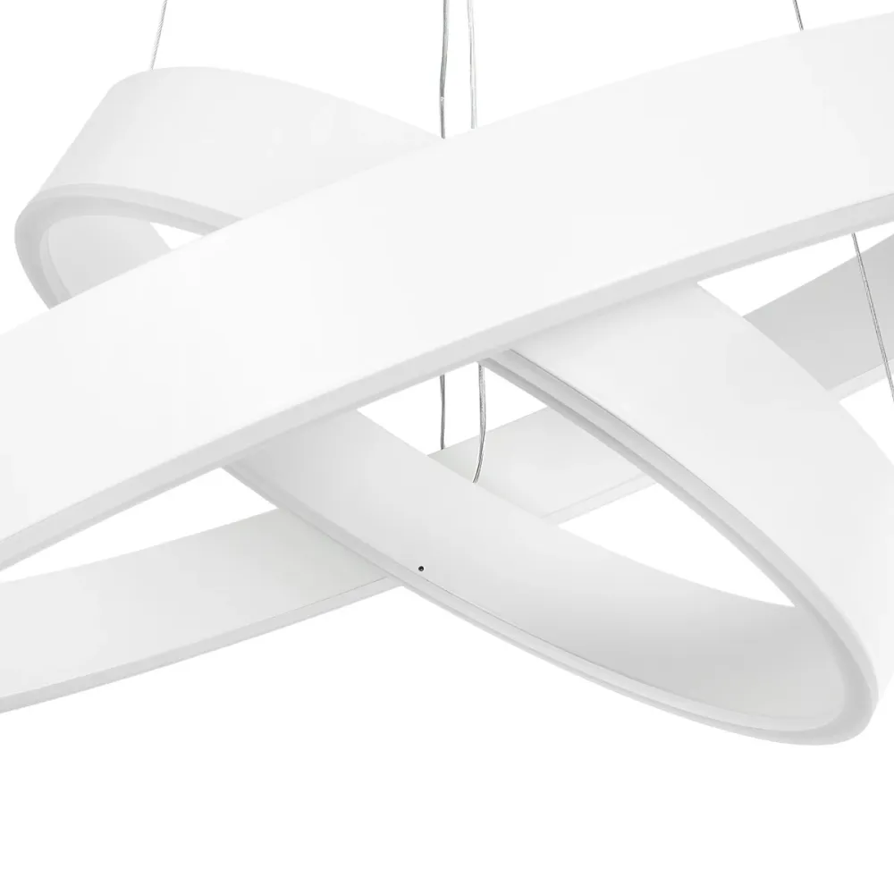kelvo® VENOM KLV-101-0197-V2 Κρεμαστό Φωτιστικό Οροφής LED 75W 7500lm 120° AC 220-240V IP20 Ρυθμιζόμενο Λευκό CCT με Χειριστήριο από 2700K έως 6000K Dimmable - Lumileds SMD Chip - Λευκό Ματ - Μ60 x Π60 x Υ40cm - 3 Χρόνια Εγγύηση