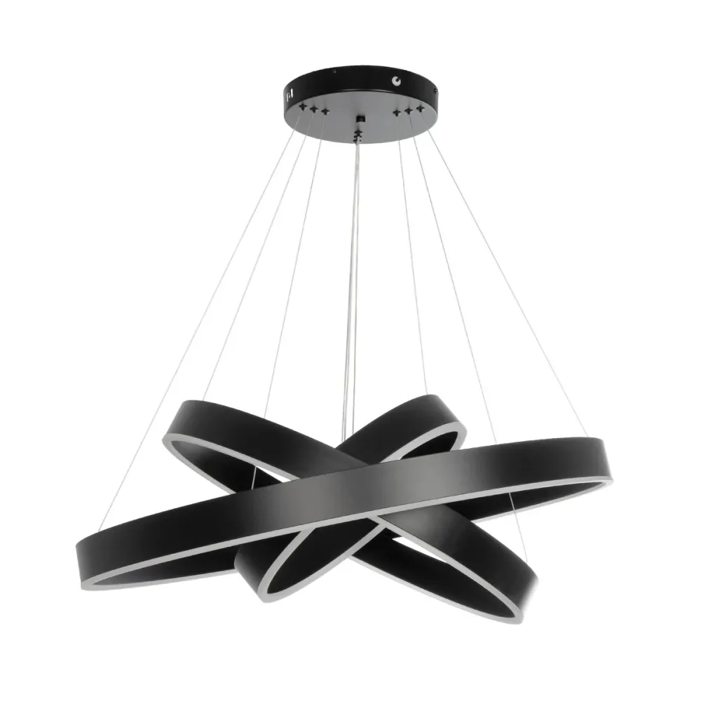 kelvo® VENOM KLV-101-0199-V2 Κρεμαστό Φωτιστικό Οροφής LED 120W 12000lm 120° AC 220-240V IP20 Ρυθμιζόμενο Λευκό CCT με Χειριστήριο από 2700K έως 6000K Dimmable - Lumileds SMD Chip - Μαύρο Ματ - Μ80 x Π80 x Υ80cm - 3 Χρόνια Εγγύηση