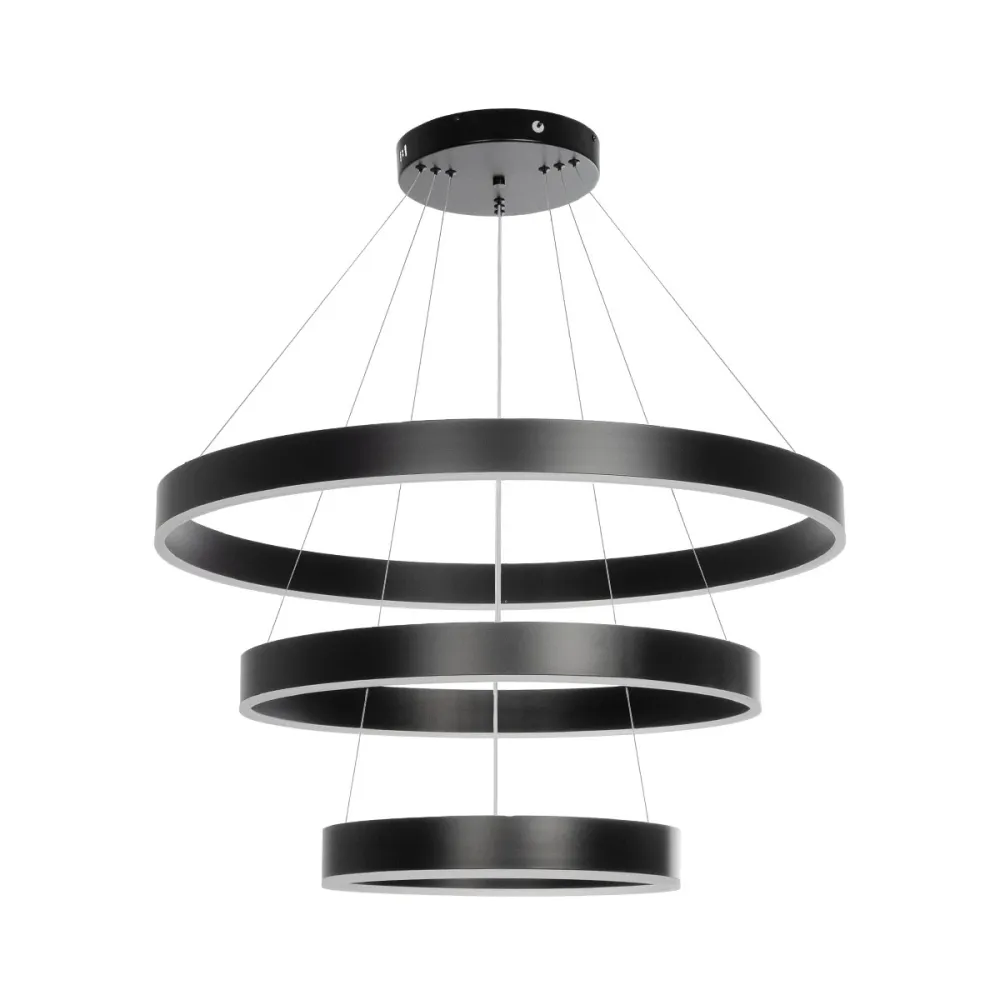 kelvo® VENOM KLV-101-0199-V2 Κρεμαστό Φωτιστικό Οροφής LED 120W 12000lm 120° AC 220-240V IP20 Ρυθμιζόμενο Λευκό CCT με Χειριστήριο από 2700K έως 6000K Dimmable - Lumileds SMD Chip - Μαύρο Ματ - Μ80 x Π80 x Υ80cm - 3 Χρόνια Εγγύηση