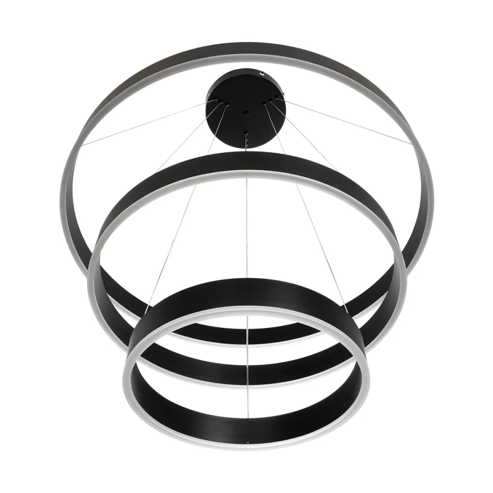 kelvo® VENOM KLV-101-0199-V2 Κρεμαστό Φωτιστικό Οροφής LED 120W 12000lm 120° AC 220-240V IP20 Ρυθμιζόμενο Λευκό CCT με Χειριστήριο από 2700K έως 6000K Dimmable - Lumileds SMD Chip - Μαύρο Ματ - Μ80 x Π80 x Υ80cm - 3 Χρόνια Εγγύηση