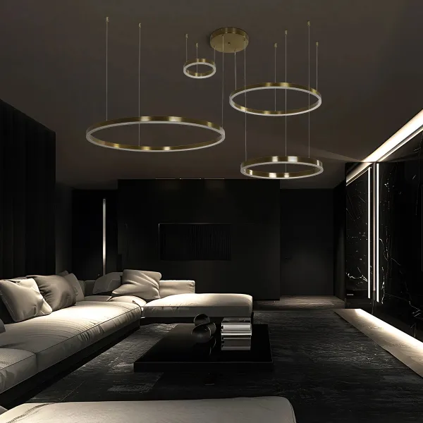 kelvo® VENOM KLV-101-0204 Κρεμαστό Φωτιστικό Οροφής LED 150W 15000lm 120° AC 220-240V IP20 Ρυθμιζόμενο Λευκό CCT με Χειριστήριο από 2700K έως 6000K Dimmable - Lumileds SMD Chip - Χρυσό Πλατίνα - Μ150 x Π90 x Υ60cm - 3 Χρόνια Εγγύηση