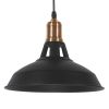 GLOBOSTAR® ANER 01073 Vintage Κρεμαστό Φωτιστικό Οροφής με Ντουί 1 x E27 AC 220-240V IP20 - Μαύρο & Χρυσό - Μ27.5 x Π27.5 x Υ19cm