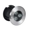 GloboStar® UNDERGROUND-FANI S-90979 Χωνευτό Φωτιστικό Σποτ Δαπέδου LED 12W 1080lm 60° DC 24V Αδιάβροχο IP68 Φ10 x Υ7.5cm Θερμό Λευκό 2700K - Ανοξείδωτο Ατσάλι