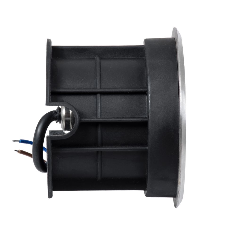 GloboStar® UNDERGROUND-FANI S-90979 Χωνευτό Φωτιστικό Σποτ Δαπέδου LED 12W 1080lm 60° DC 24V Αδιάβροχο IP68 Φ10 x Υ7.5cm Θερμό Λευκό 2700K - Ανοξείδωτο Ατσάλι