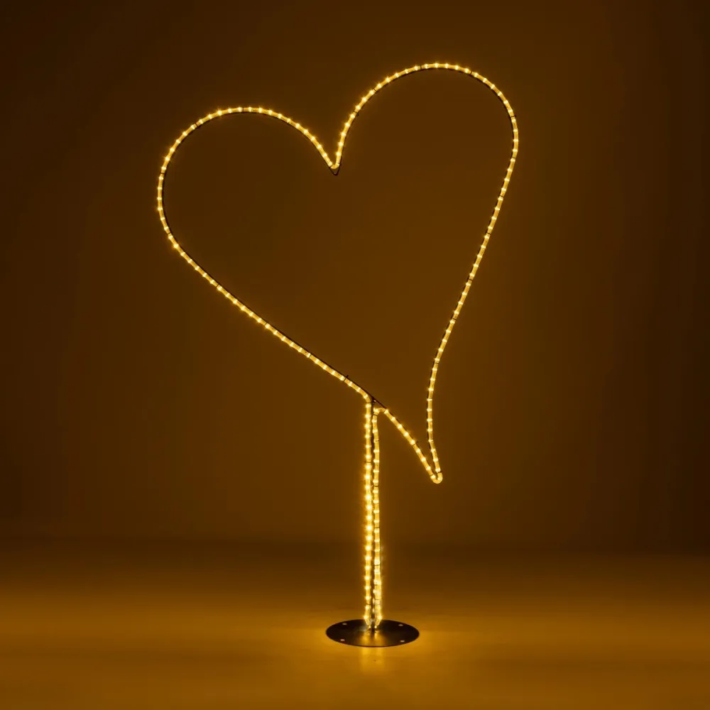 GLOBOSTAR® XMAS-HEART Χριστουγεννιάτικο Διακοσμητικό Φωτιστικό LED 19,5W 780lm 360° AC 220-240V Αδιάβροχο IP65 Θερμό Λευκό 2700K  - Μαύρο & Διάφανο - M100 x Π25 x Υ157cm - 2 Χρόνια Εγγύηση