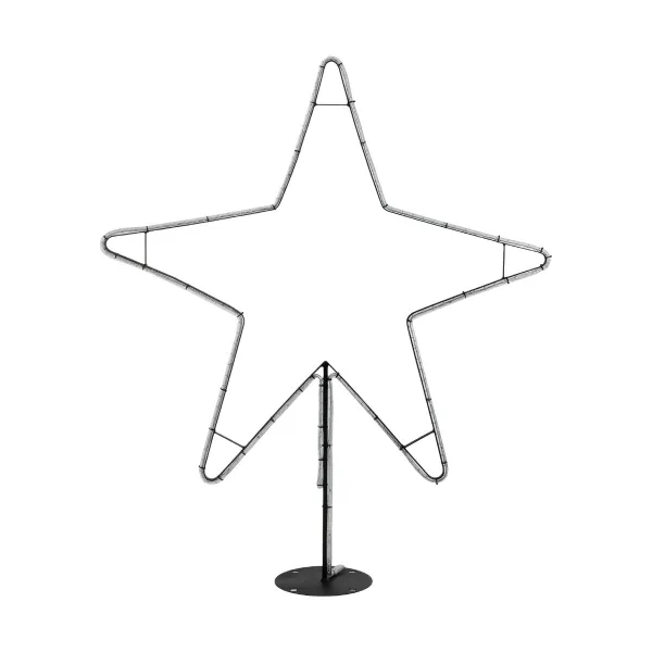 GLOBOSTAR® XMAS-STAR-BIG Χριστουγεννιάτικο Διακοσμητικό Φωτιστικό LED 19,5W 780lm 360° AC 220-240V Αδιάβροχο IP65 Θερμό Λευκό 2700K - Μαύρο & Διάφανο - M114 x Π25 x Υ132cm - 2 Χρόνια Εγγύηση