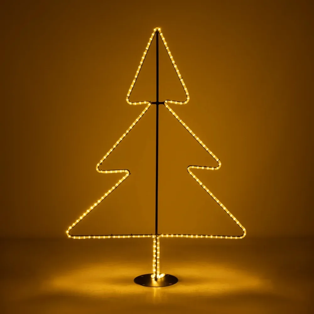 GLOBOSTAR® XMAS-TREE-SMALL Χριστουγεννιάτικο Διακοσμητικό Φωτιστικό LED 19,5W 780lm 360° AC 220-240V Αδιάβροχο IP65 Θερμό Λευκό 2700K - Μαύρο & Διάφανο - M102 x Π25 x Υ142cm - 2 Χρόνια Εγγύηση