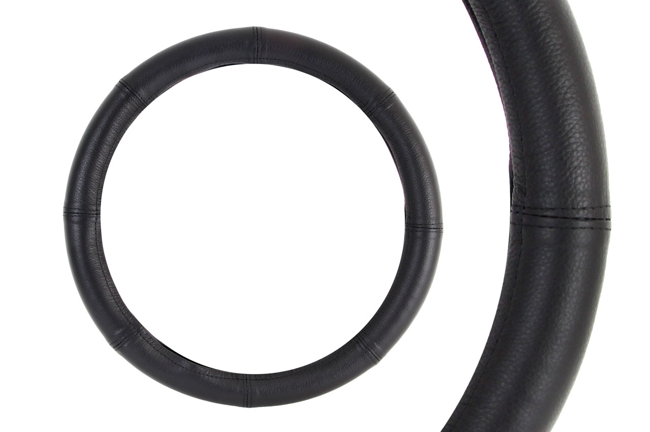 Amio - Κάλυμμα Τιμονιού Μαύρο από Δέρμα 4XL 49-51cm για εξαιρετικά μεγάλα τιμόνια με σταθερό κράτημα και άνεση σε πολύωρη χρήση με ανθεκτική εφαρμογή - 1 Τεμ. (01771/AM)