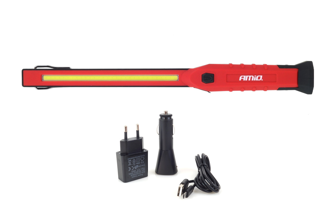 Amio – Φακός εργασίας WT01 COB LED 150/300lm 3W με μαγνητική βάση και γάντζο, εξασφαλίστε κορυφαίο επαγγελματικό φωτισμό επιθεώρησης σε κάθε δύσκολο σημείο του οχήματος – 1 Τεμ. (02170/AM)