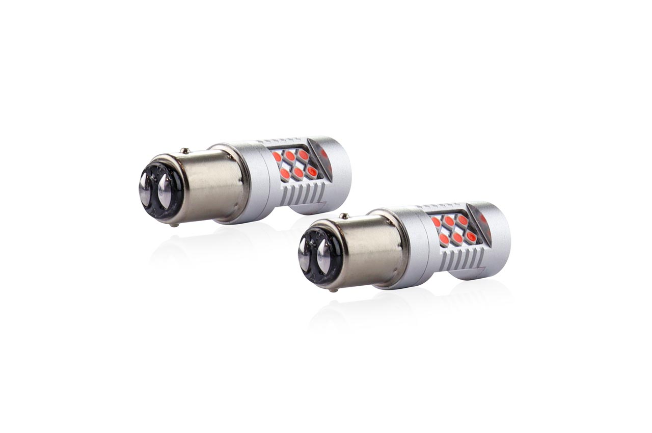 Amio - PR21/5W 12/24V 1,3/1,7W 6.000k LED 24xSMD3030 CAN-BUS ΚΟΚΚΙΝΟ 18x56mm 2ΤΕΜ. (02579/AM)