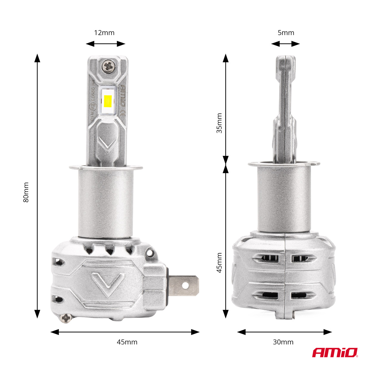 Amio - ΛΑΜΠΕΣ LED H3 10-16V 72W 6.500K 7920lm CAN BUS (ME ΑΝΕΜΙΣΤΗΡΑΚΙ) X2 SERIES - 2ΤΕΜ. (02971/AM)