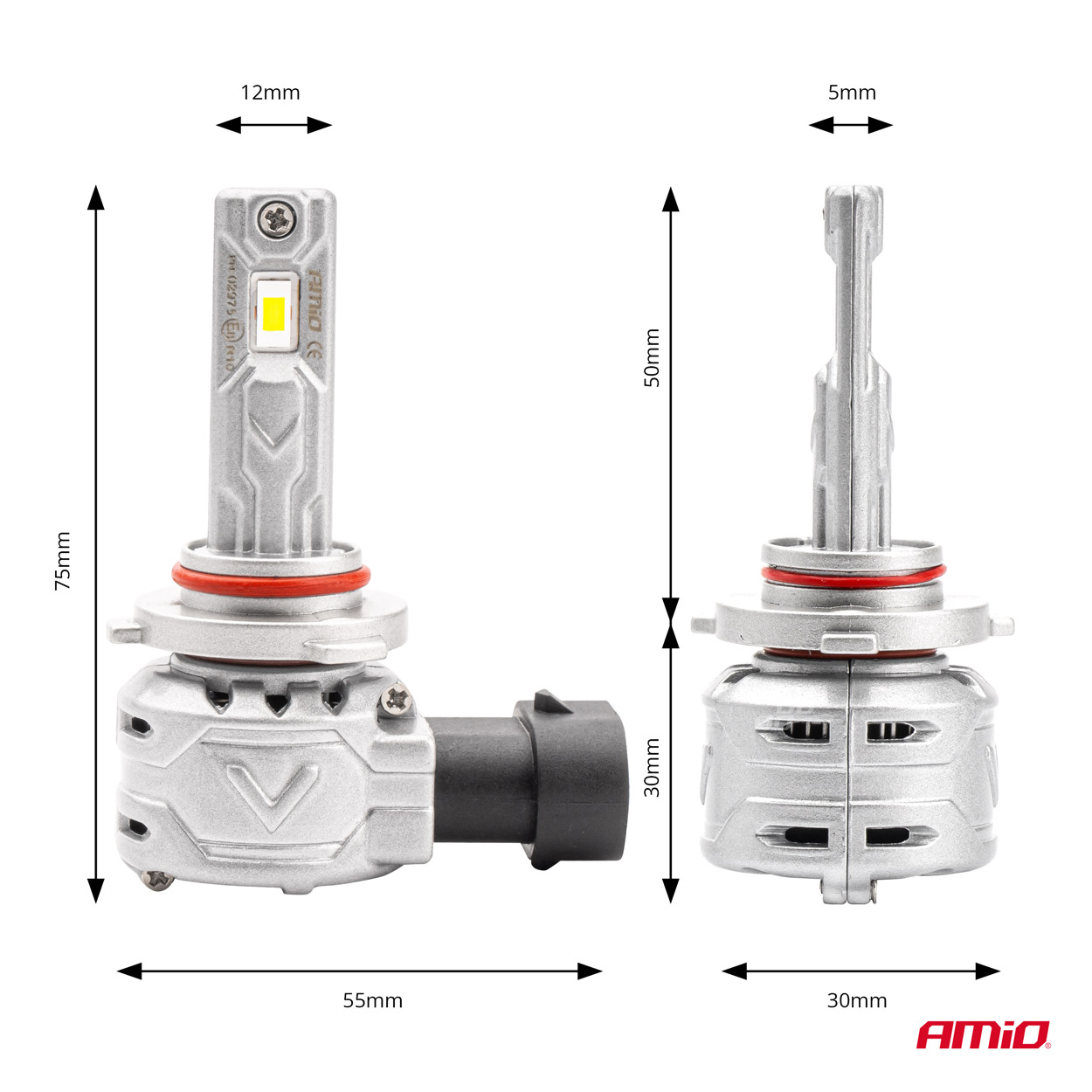 Amio - ΛΑΜΠΕΣ LED HΒ3 9005 10-16V 72W 6.500K 7920lm (ΑΝΕΜΙΣΤΗΡΑΚΙ) X2 SERIES - 2ΤΕΜ. (02975/AM)