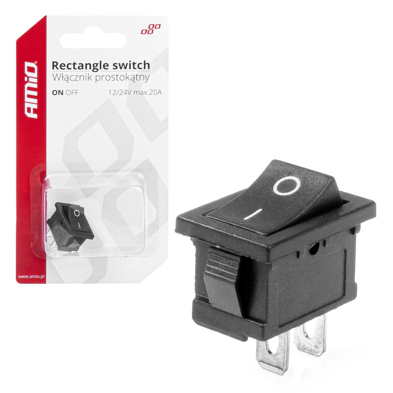 ΠΡΟΣΦΟΡΑ Amio - ΔΙΑΚΟΠΤΗΣ ON/OFF 3 ΕΠΑΦΩΝ 12V 20A 12mm x 19mm ΜΑΥΡΟΣ - 1 ΤΕΜ. (03082/AM)