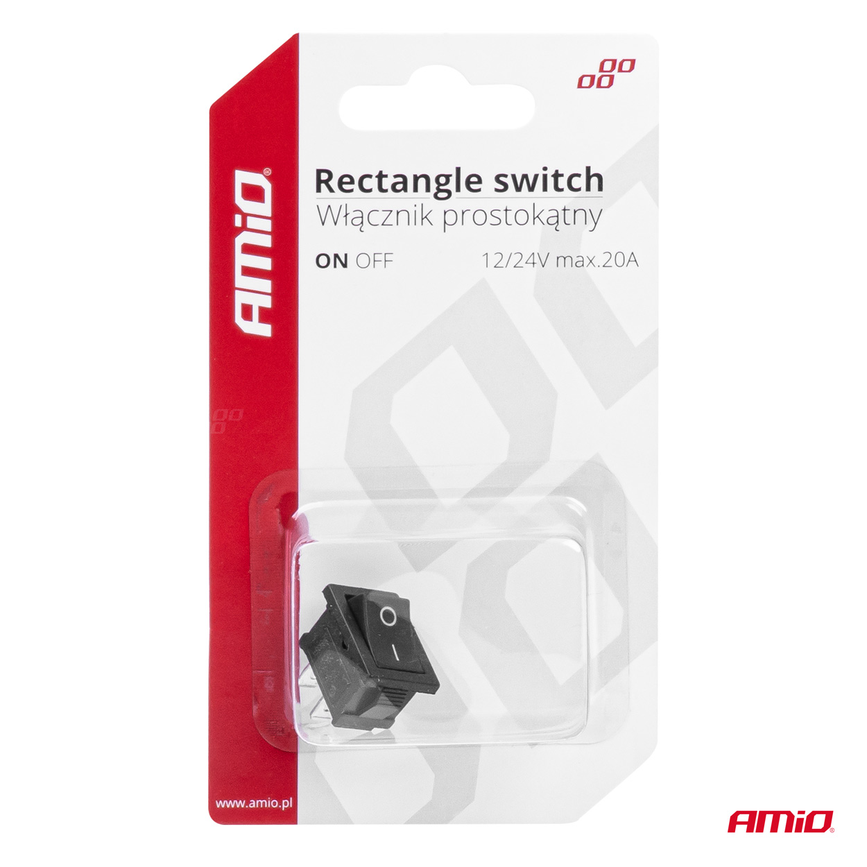 ΠΡΟΣΦΟΡΑ Amio - ΔΙΑΚΟΠΤΗΣ ON/OFF 3 ΕΠΑΦΩΝ 12V 20A 12mm x 19mm ΜΑΥΡΟΣ - 1 ΤΕΜ. (03082/AM)