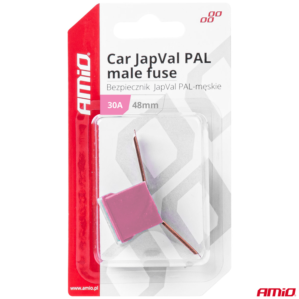 Amio - ΑΣΦΑΛΕΙΑ JapVal PAL ΑΡΣΕΝΙΚΗ 48mm 30A ΣΕ ΡΟΖ ΧΡΩΜΑ - 1 Τεμ. (03418/AM)